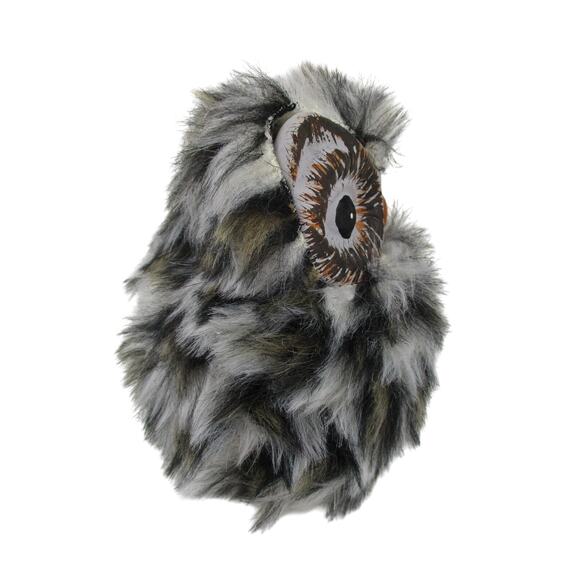 Owl Figuring with Faux Fur Feathers Adorable Owl 4.5"H x 4"W x 3.5" D - Picture 5 of 7